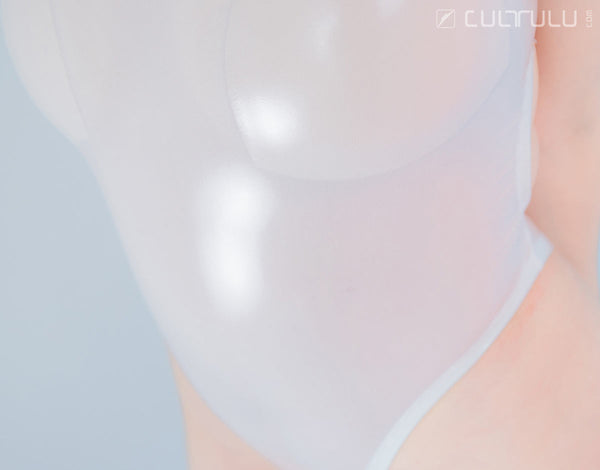 ditah rubberized transparent x-back swimsuit dit0011sgl white