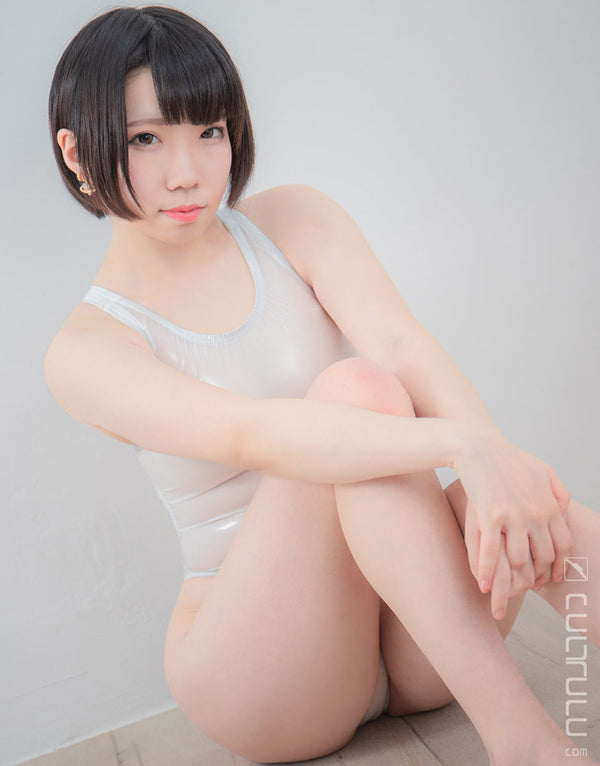 ditah rubberized transparent x-back swimsuit dit0011sgl white