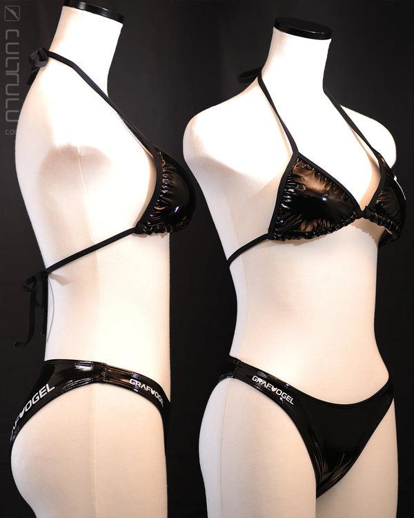 Graf Vogel Japan style GVR-1000 shiny rubberized bikini 2piece black