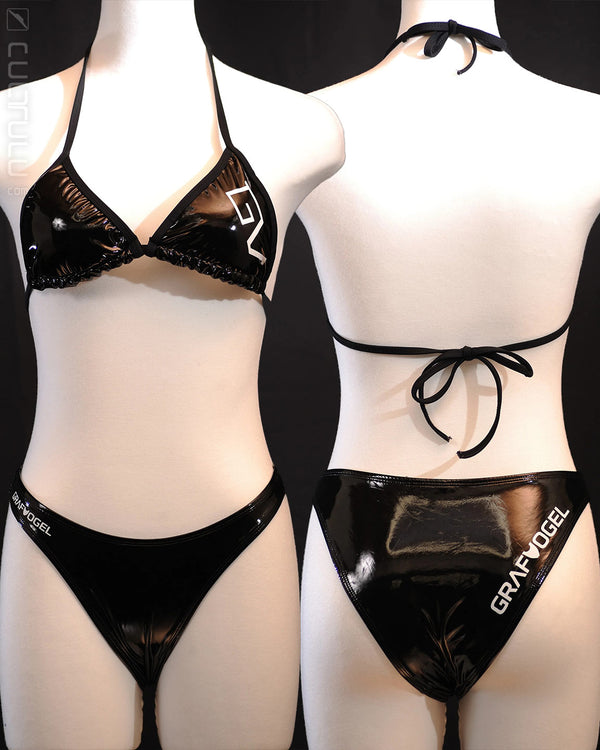 Graf Vogel Japan style GVR-1000 shiny rubberized bikini 2piece black