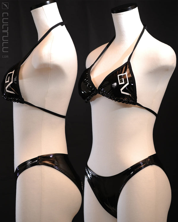 Graf Vogel Japan style GVR-1000 shiny rubberized bikini 2piece black