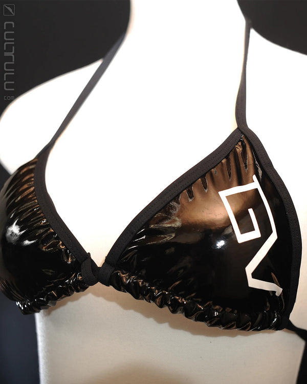 Graf Vogel Japan style GVR-1000 shiny rubberized bikini 2piece black