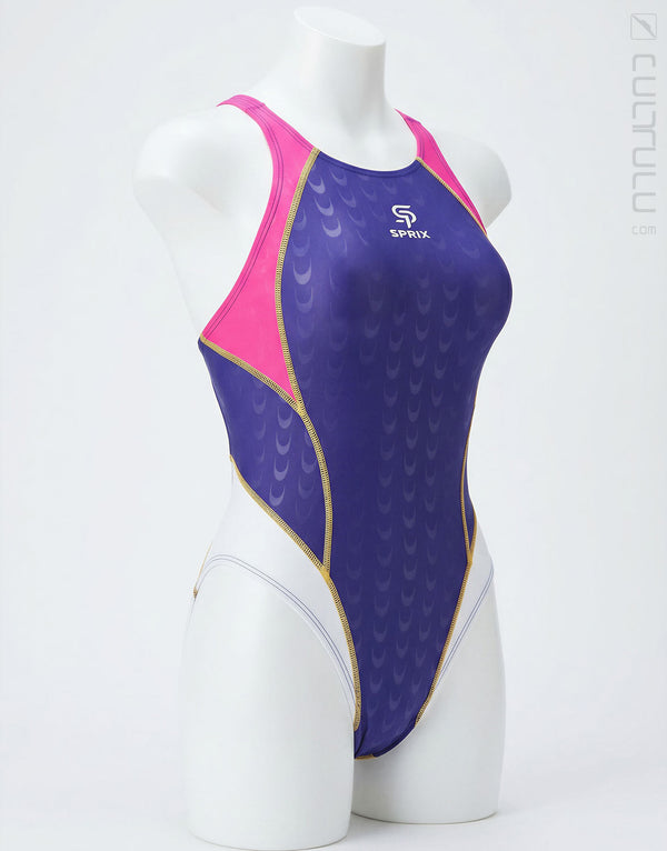 SPRIX racing swimsuit SPR001 in navy-pink-white torso