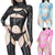 pharfaite shiny wetlook bondage bodysuit with stockings pf676