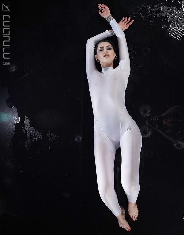 realise fb-1 fullbody catsuit white worn by patty freaky fresh