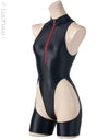 realise rsf-001 shiny easy stretch cut out jumpsuit swimsuit black-red
