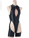 realise rsf-001 shiny easy stretch cut out jumpsuit swimsuit black-red