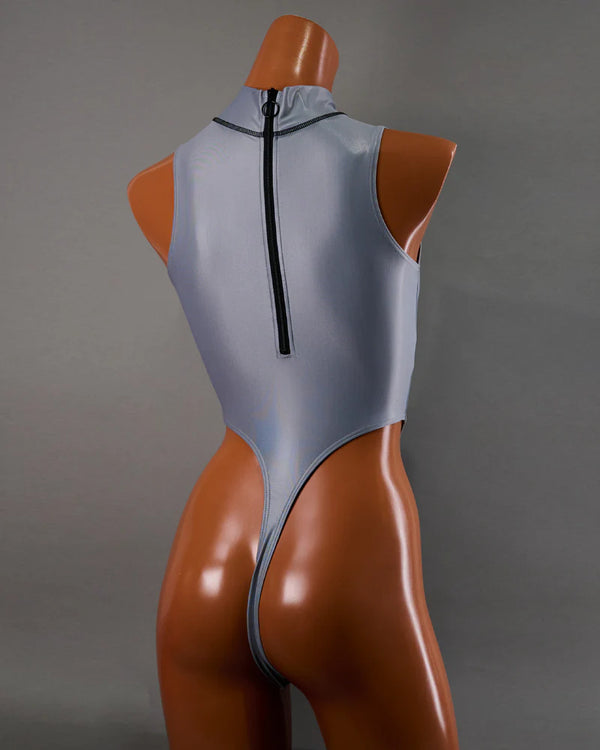 Realise T0303 SSW highneck swimsuit concrete haze back