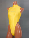 Realise T0303 thong back highneck swimsuit in lemon mist