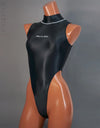 Realise T0303 thong back highneck swimsuit in obsidian mist