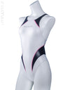 Pharfaite PF652 racing wetlook swimsuit white
