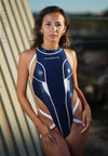 Pharfaite spider binder wetlook swimsuit PF675