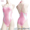 Pharfaite PF685 shiny wetlook sukumizu swimsuit in pink and white