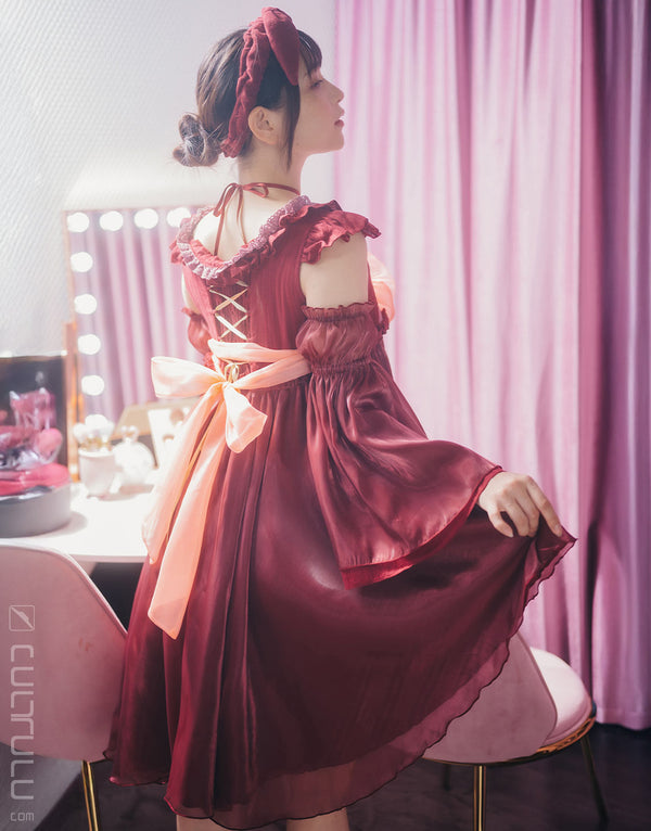 pharfaite pf119 beatrice cosplay dress winered