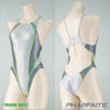 pharfaite PF684 wetlook neon swimsuit trans-grey