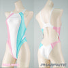 pharfaite PF684 wetlook neon swimsuit trans-white