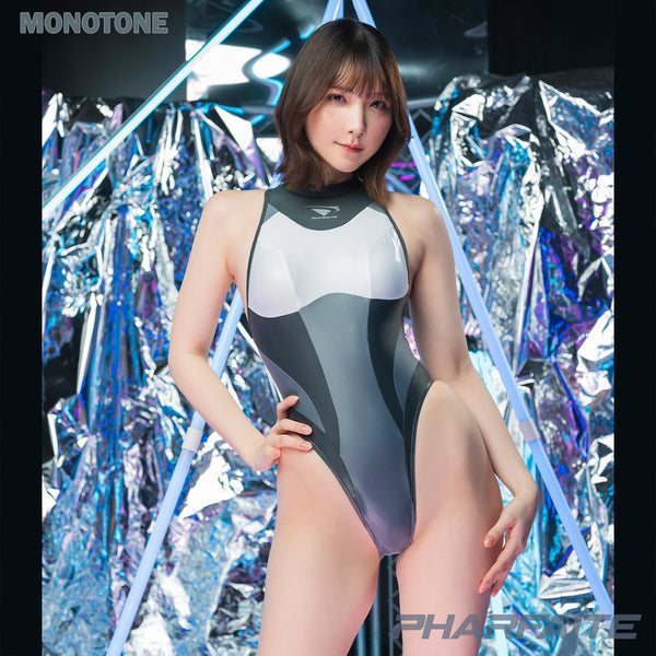 pharfaite PF687 shiny sgs wetlook swimsuit overflow monotone