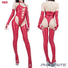 pharfaite pf693 shiny wetlook luxus cat bodysuit leotard red