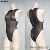 Pharfaite PF706 sheer bodysuit in transparent black on torso