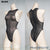 Pharfaite PF706 sheer bodysuit in transparent black on torso