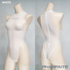 Pharfaite PF706 sheer bodysuit in transparent white on torso