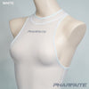 Pharfaite PF706 sheer bodysuit in transparent white on torso detail