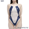 pharfaite pf709 diamond sheer shiny wetlook swimsuitnavy