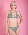 Poolsider rubberized bikini bk001 glossy grey