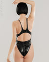 Realise N-998-Camo shiny rubberized camouflage swimsuit - Japan rubber black