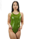 Realise N-998-Camo shiny rubberized camouflage swimsuit - Japan rubber green