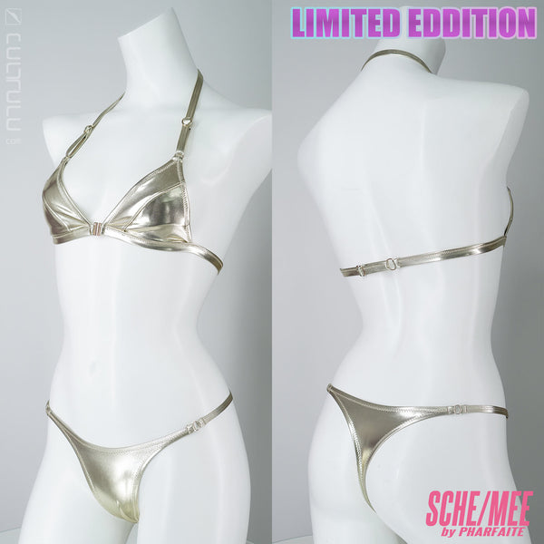 ScheMee rubberized bikini SM143 gold