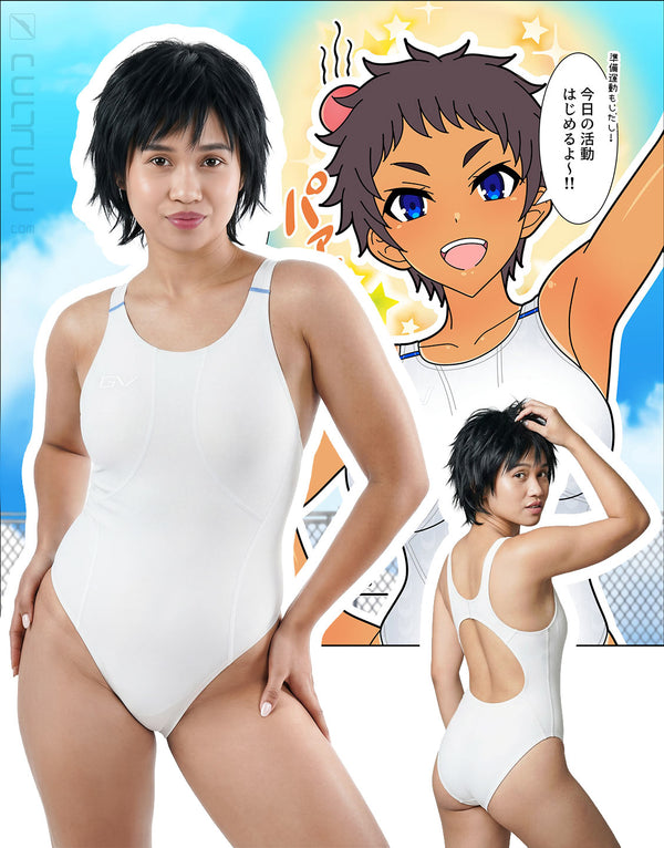 [VORBESTELLUNG] GV : Graf Vogel [GV-2200] sportlicher X-Back Badeanzug in weiss