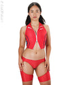 Realise Japan RSFT-060 athletic bandana swimwear top with front-zipper with cut-out shorts