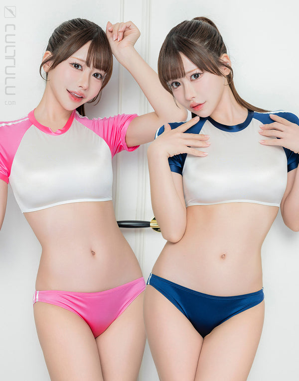 Pharfaite interlude SM165 satin-like gymnastic unifom 2piece