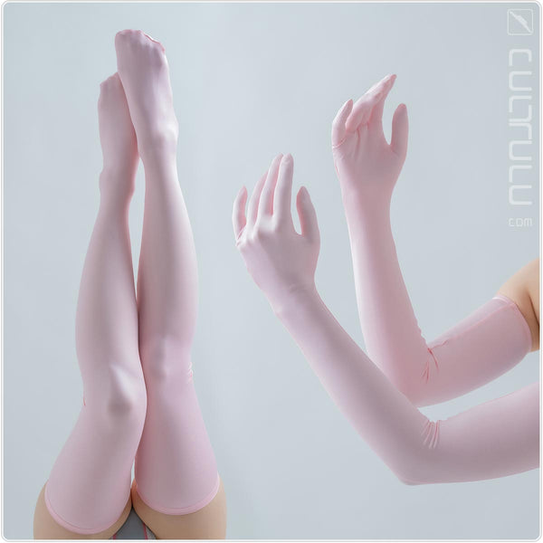 PHARFAITE [PF210] ★ WETLOOK ★ Strumpf- & Handschuhe-Set