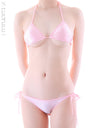 pharfaite pf311 satin wet triangle bikini pink