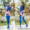 Pharfaite PF712 NEON bodysuit set made of shiny Wetlook, navy, fullbody view