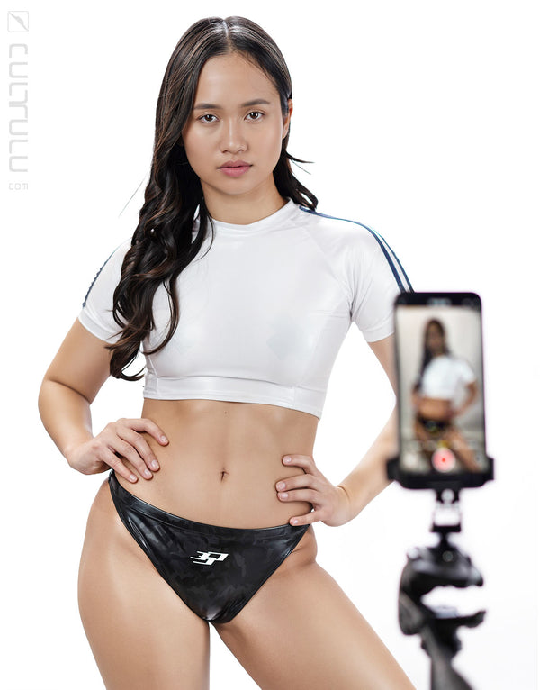 Realise rubberized swim briefs camouflage black feat Jenny