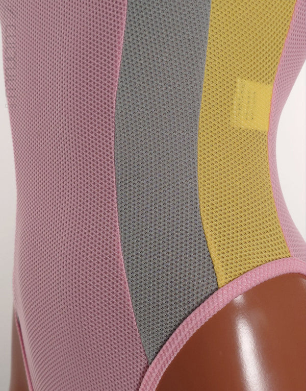 REALISE [N-0371-MSH] sportlicher SOFT-MESH Badeanzug TRICOLOR