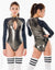 [RARE ITEM] REALISE [N-716 / N-916] Shiny HIGH GLOSS rubberized water polo swimsuit with front zipper and long sleeves