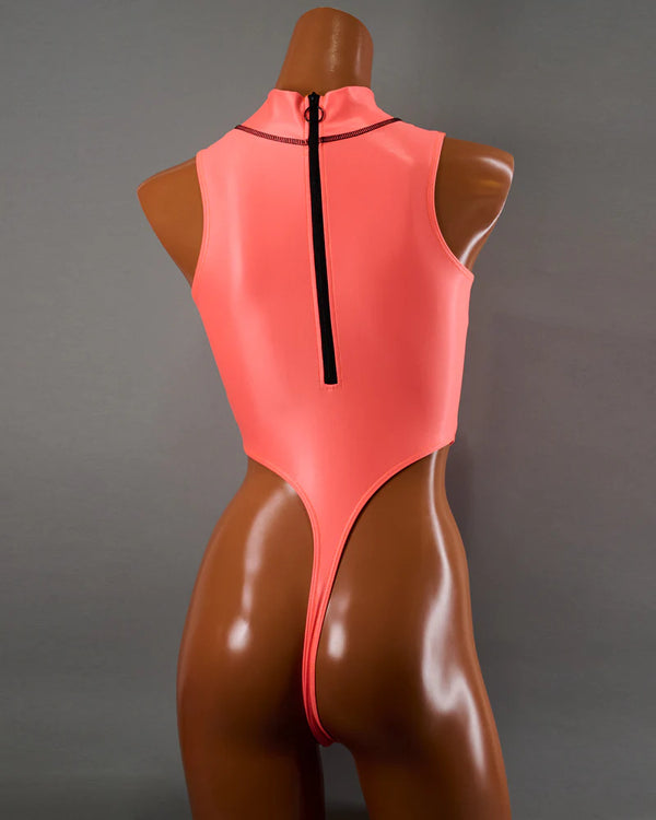 Realise T0303 SSW highneck swimsuit acid coral back