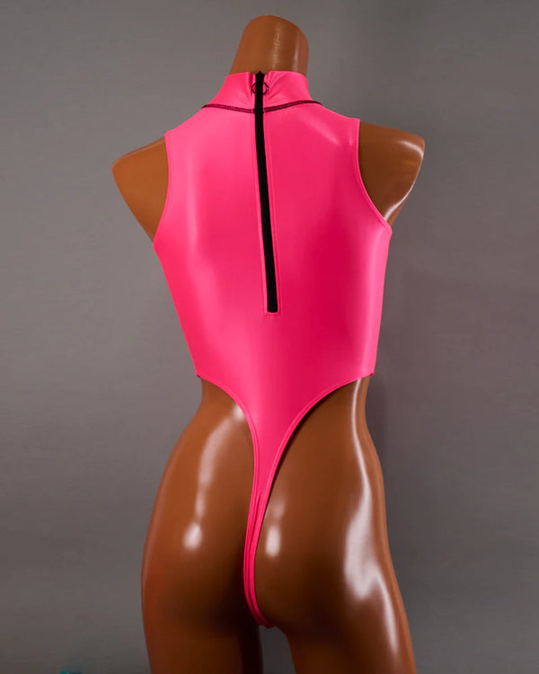 Realise T0303 SSW highneck swimsuit toxic rose back