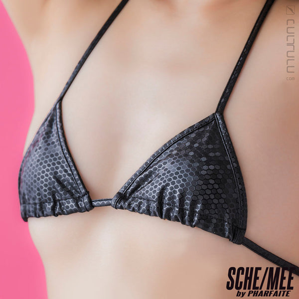 [Restposten] SCHE/MEE [SM102] "BLACK MATERIAL" rubberized Micro-Bikini