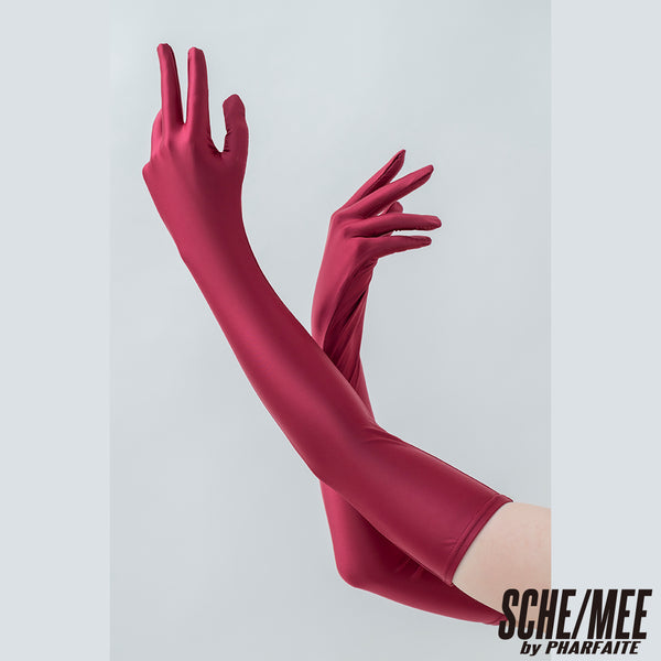 SCHE/MEE [PF621] "Fitty Satin" Handschuhe & Kniestrümpfe