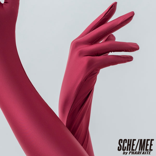 SCHE/MEE [PF621] "Fitty Satin" Handschuhe & Kniestrümpfe