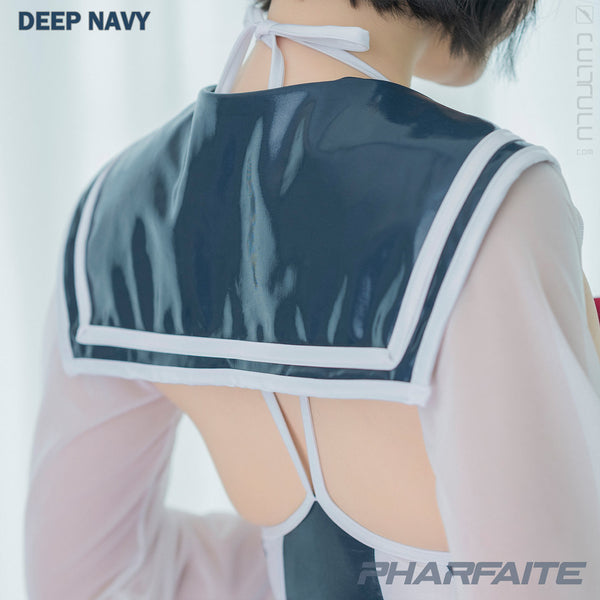 [PREORDER] PHARFAITE [PF689] SGS Wetlook &amp; SHEER "SAILOR" Uniform Top