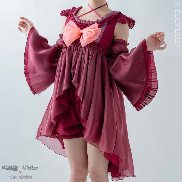 pharfaite pf119 beatrice cosplay night gown wine-red