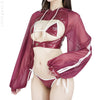 PHARFAITE [PF543] SHEER & SGS Wetlook OPEN BUST Hoodie