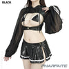 Pharfaite shiny SGS wetlook micro mini skirt PF575 black