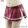 Pharfaite shiny SGS wetlook micro mini skirt PF575 wine red